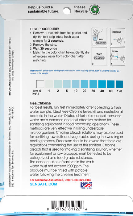 WaterWorks™ Free Chlorine High Range (Pocket-Pack)